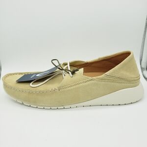 OluKai Ka'a Driver Italian Suede Leather Slip On Shoe Golden Sand
